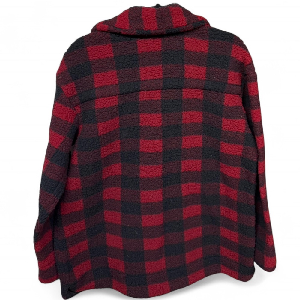 Lee Women's Red and Black Checkered Teddy Jacket - Picture 7 of 8